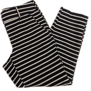 Ann Taylor LOFT Julie, The Riviera Pant, black & white stripes, 98% cotton 4